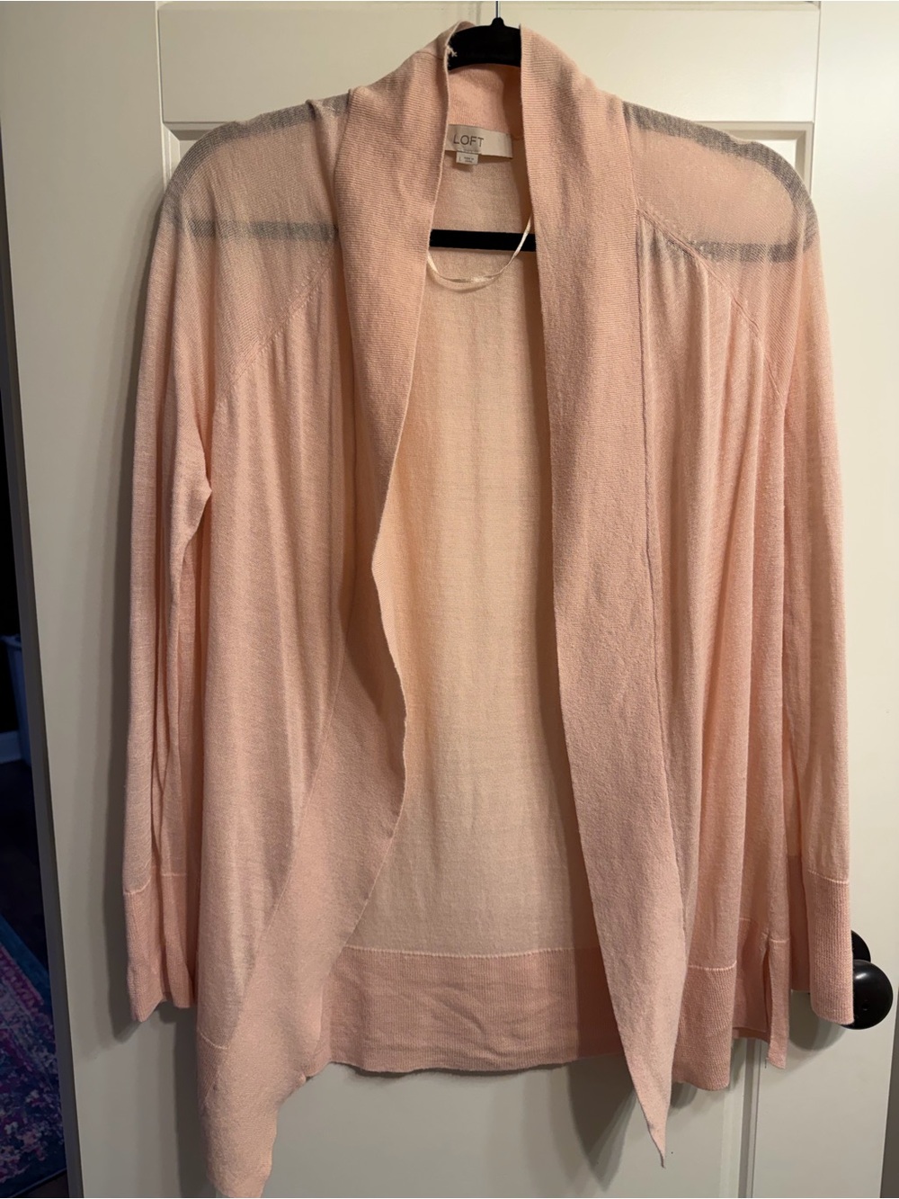 LOFT Open-Front Lightweight Cardigan - Blush